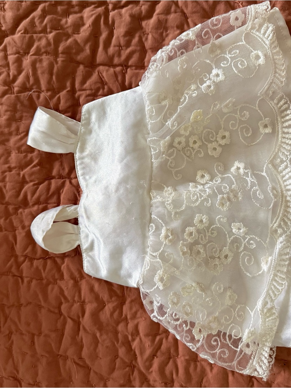 Build-A-Bear White Floral Lace Wedding Dress